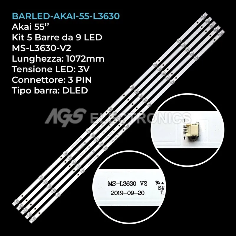 kit 5 barre LED retroilluminazione per TD-System 55 pollici modello K55DLG12US