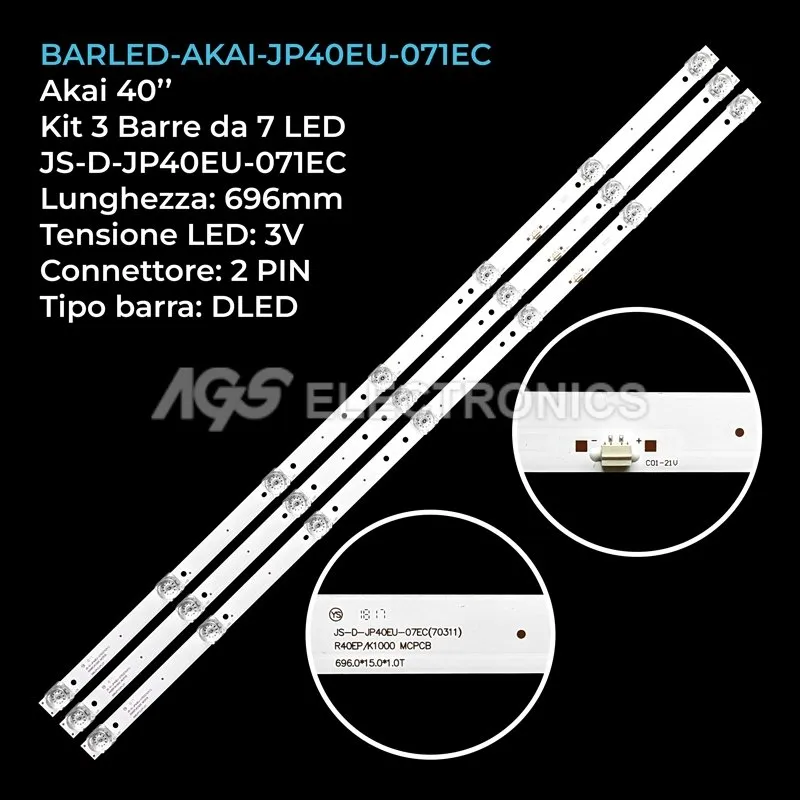 kit 3 barre LED retroilluminazione per Supra 40 pollici modello STVLC40ST900FL