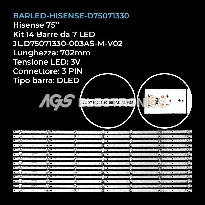 kit 14 barre LED retroilluminazione per Philips 75 pollici modello 75PFL5603F7