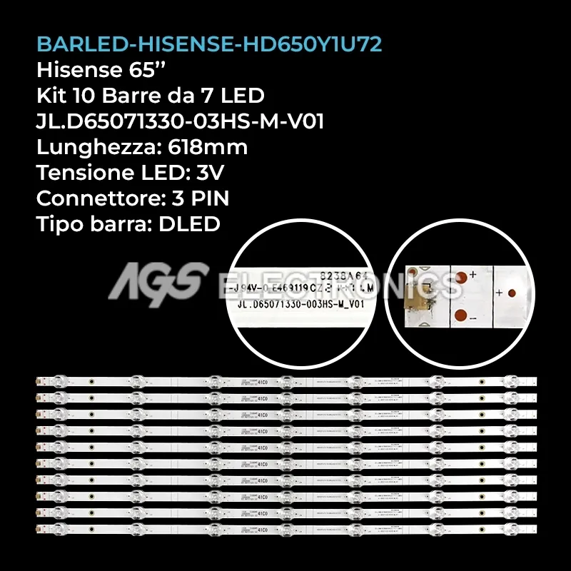kit 10 barre LED retroilluminazione per TCL 65 pollici modello 65E77HG
