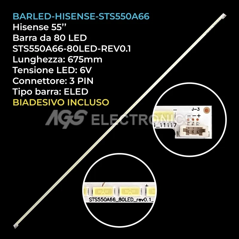 kit 1 barre LED retroilluminazione per Samsung 55 pollici modello LTA550HQ20