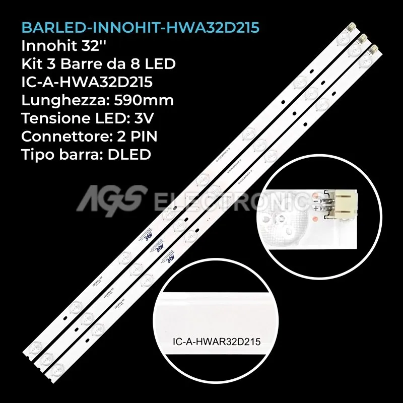 kit 3 barre LED retroilluminazione per Inno-Hit 32 pollici modello IH320