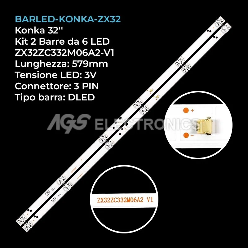 kit 2 barre LED retroilluminazione per Zephir 32 pollici modello TAN327900