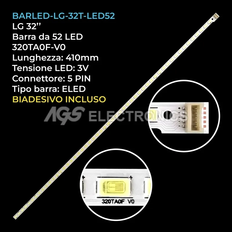 kit 1 barre LED retroilluminazione per Sharp 32 pollici modello LC32LE40