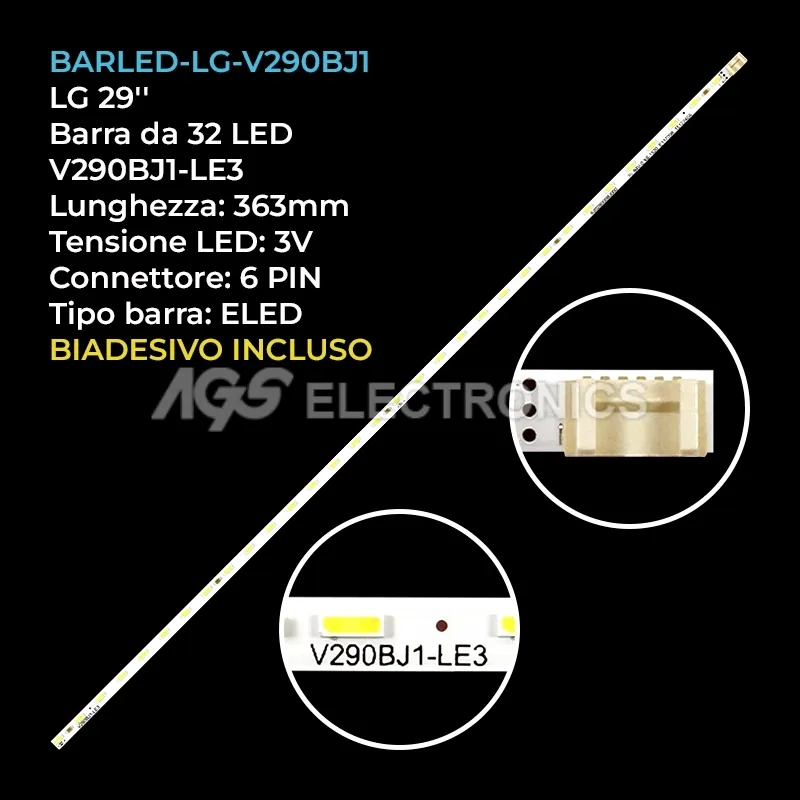 kit 1 barre LED retroilluminazione per LG 29 pollici modello 29LN450U