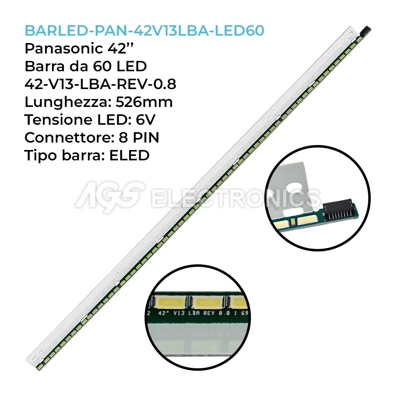 kit 1 barre LED retroilluminazione per Panasonic 42 pollici modello TXL42DT65E