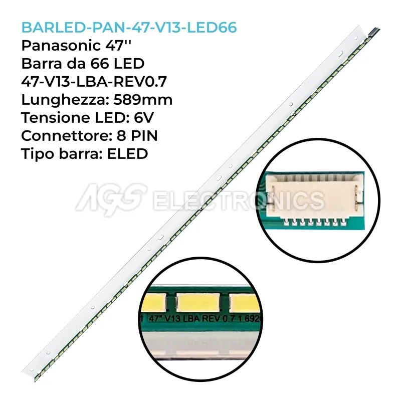 kit 1 barre LED retroilluminazione per Panasonic 47 pollici modello TXL47FT60B