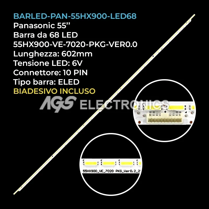 kit 1 barre LED retroilluminazione per Panasonic 55 pollici modello TX55HX900