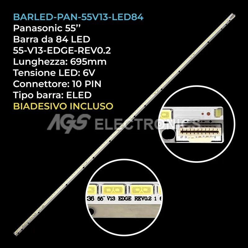 kit 1 barre LED retroilluminazione per Panasonic 55 pollici modello 55LA641S