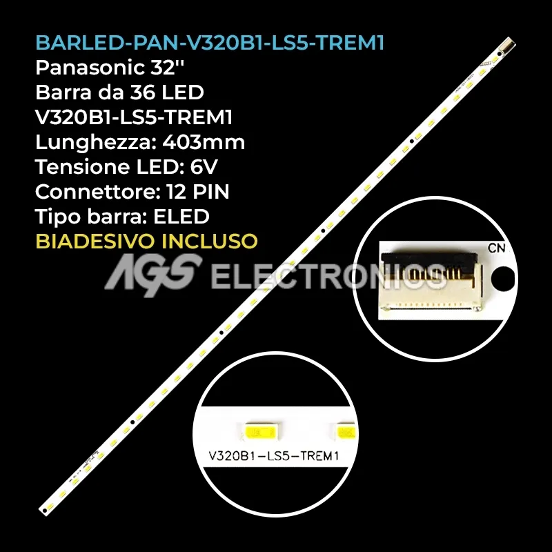 kit 1 barre LED retroilluminazione per Panasonic 32 pollici modello THL32XM6K