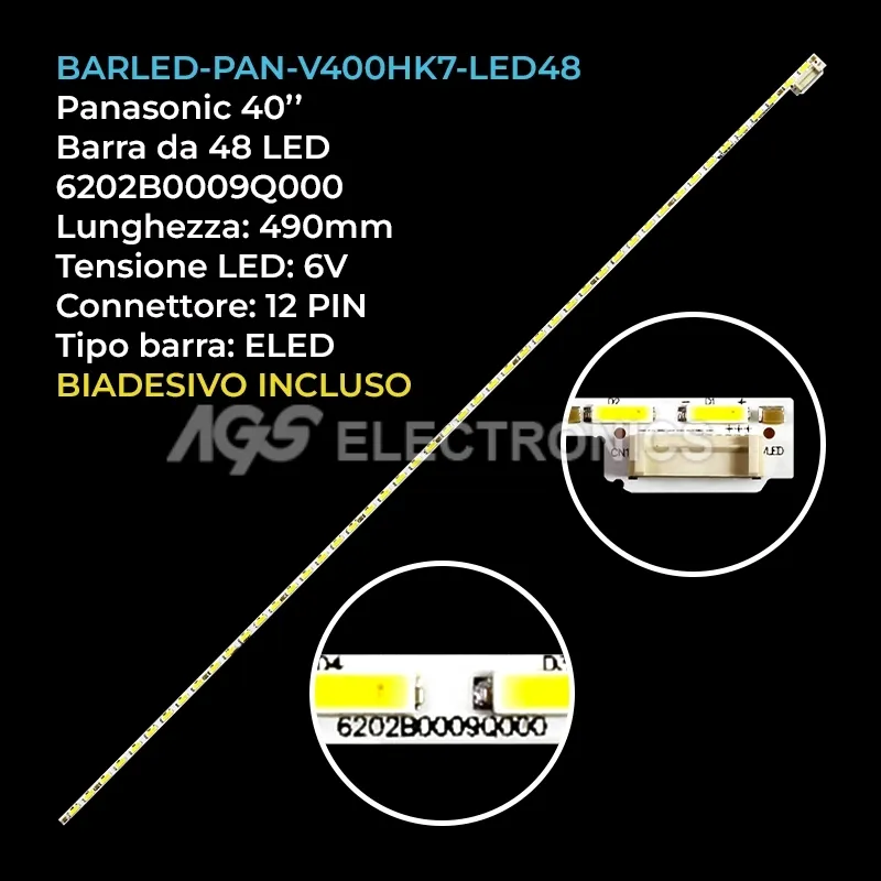 kit 1 barre LED retroilluminazione per Panasonic 40 pollici modello TX40DS500E