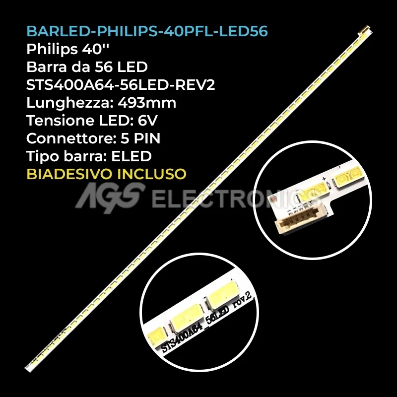 kit 1 barre LED retroilluminazione per Philips 40 pollici modello 40PFL5507T