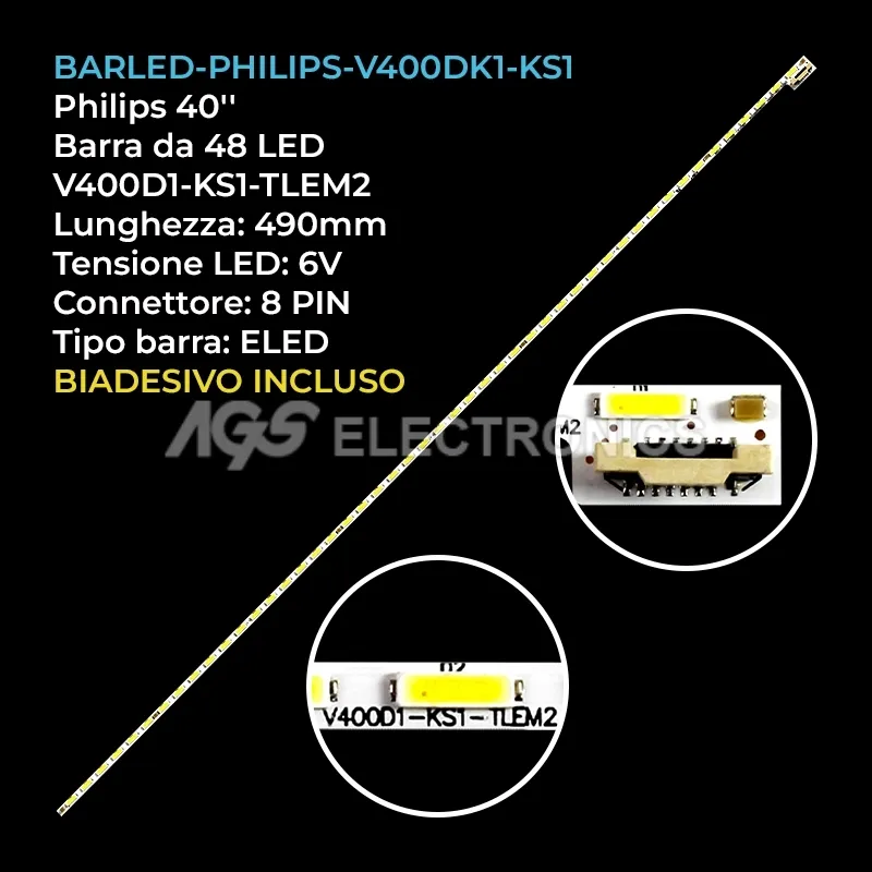kit 1 barre LED retroilluminazione per LG 40 pollici modello 40UB800T
