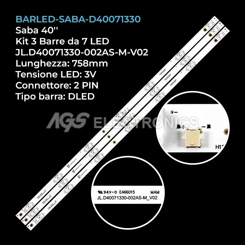 kit 3 barre LED retroilluminazione per Element 40 pollici modello E4SC4018RKU