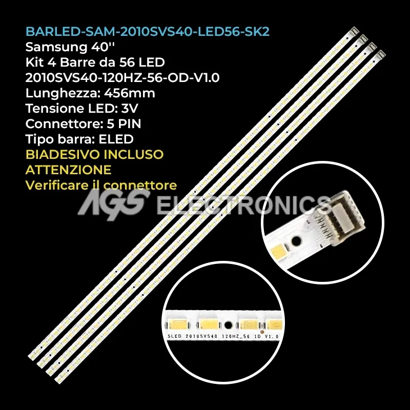 kit 4 barre LED retroilluminazione per Samsung 40 pollici pannello T400FBE2DB