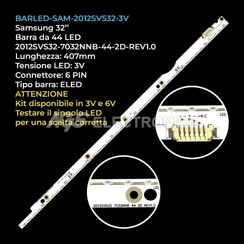 kit 1 barre LED retroilluminazione per Samsung 32 pollici modello UE32ES6717UXKZ