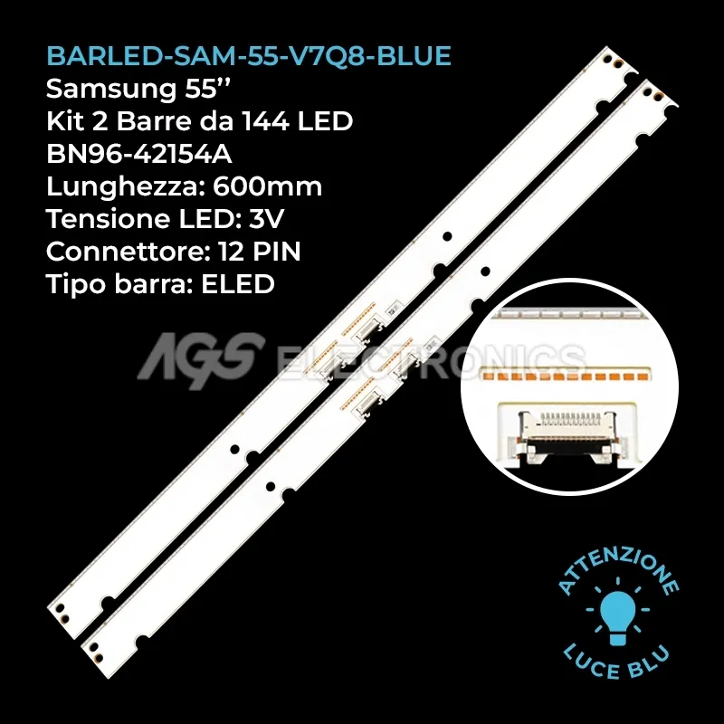 kit 2 barre LED retroilluminazione per Samsung 55 pollici modello QA55Q7FAMGXXP