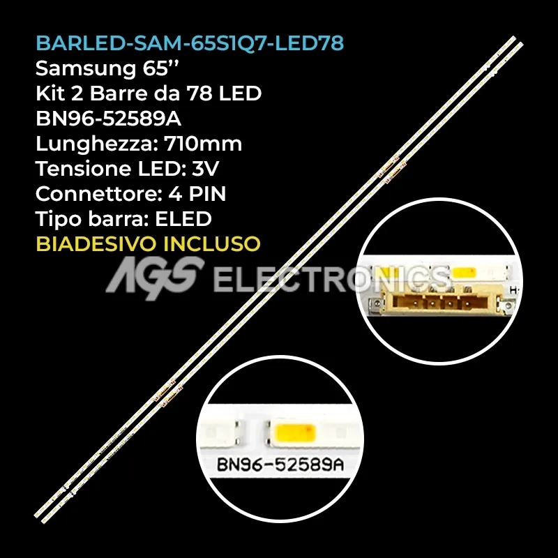 kit 2 barre LED retroilluminazione per Samsung 65 pollici modello QA65LS03BAUXKE