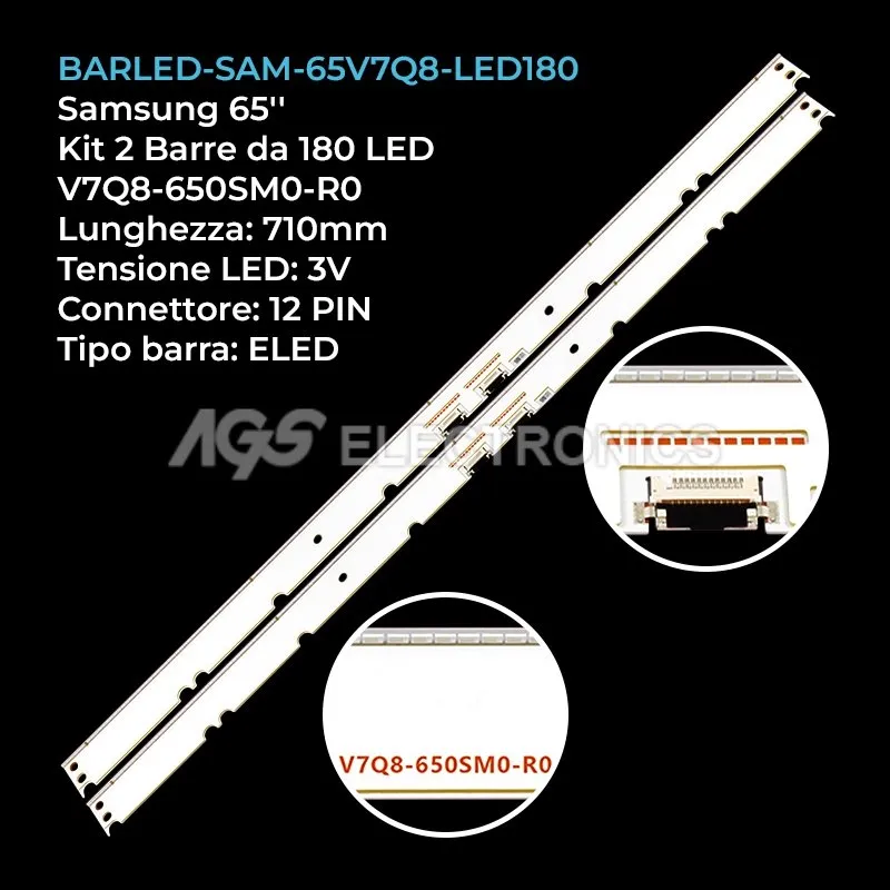 kit 2 barre LED retroilluminazione per Samsung 65 pollici modello QE65Q7FAMUXRU