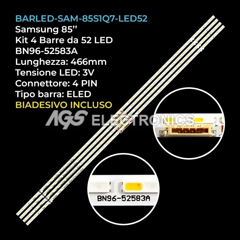 kit 4 barre LED retroilluminazione per Samsung 85 pollici pannello CYQA085HGAV1H