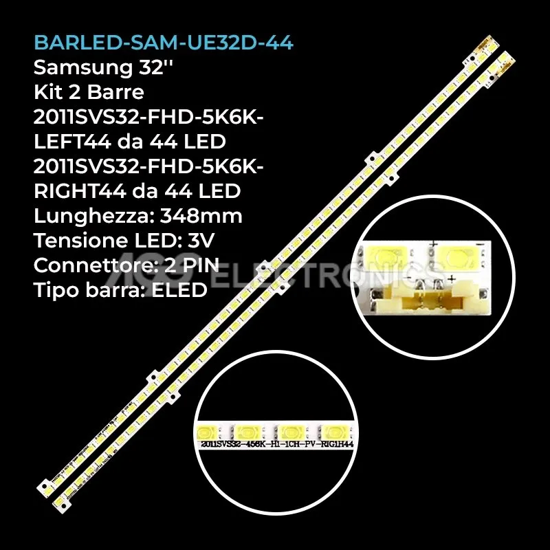 kit 2 barre LED retroilluminazione per Samsung 32 pollici pannello LTJ320HN01J