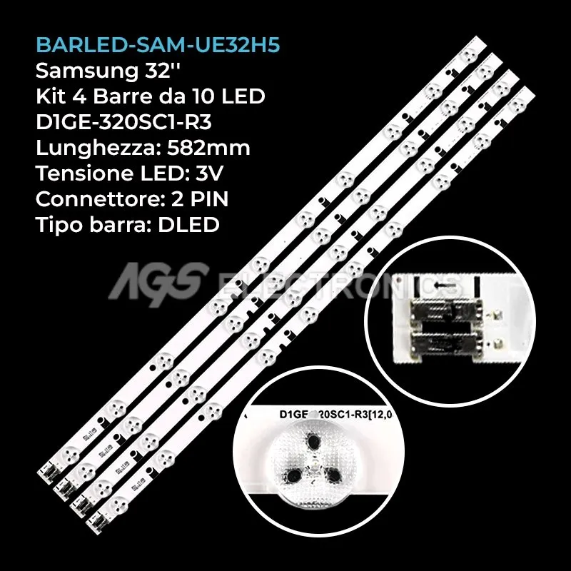 kit 4 barre LED retroilluminazione per Samsung 32 pollici modello UN32EH4000FXZA