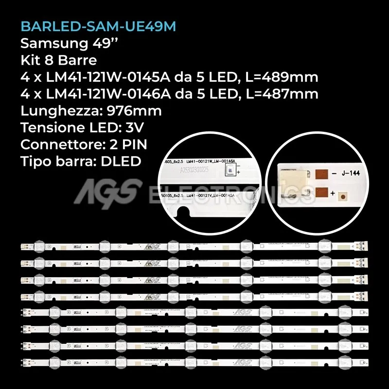 kit 8 barre LED retroilluminazione per Samsung 49 pollici modello UN49M5200AF