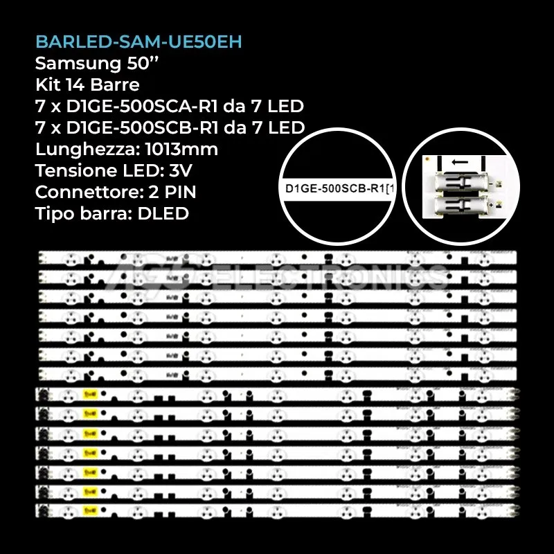 kit 14 barre LED retroilluminazione per Samsung 50 pollici modello UN50EH6030FXZX