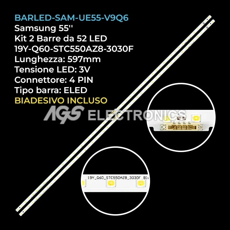 kit 2 barre LED retroilluminazione per Samsung 55 pollici modello QE55LS01BAUXCE