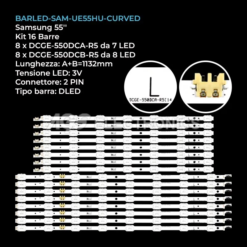 kit 16 barre LED retroilluminazione per Samsung 55 pollici modello UN55HU7200FXZP
