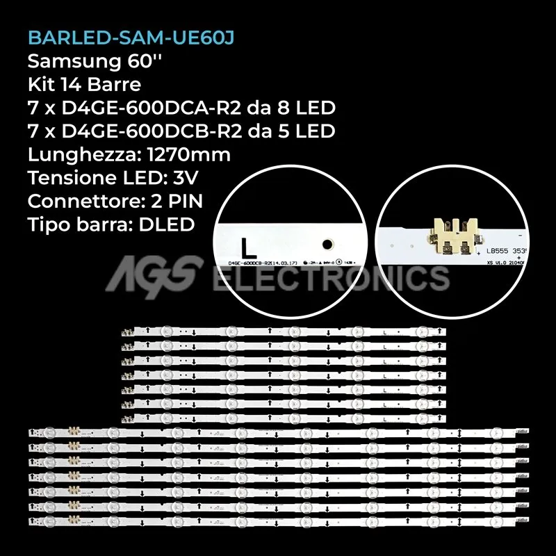 kit 14 barre LED retroilluminazione per Samsung 60 pollici modello UN60J6300AGXZD