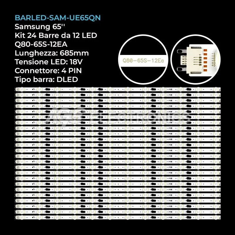 kit 24 barre LED retroilluminazione per Samsung 65 pollici modello QE65Q70RATXXU