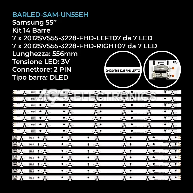 kit 14 barre LED retroilluminazione per Samsung 55 pollici modello LH55MDBPLGCCI