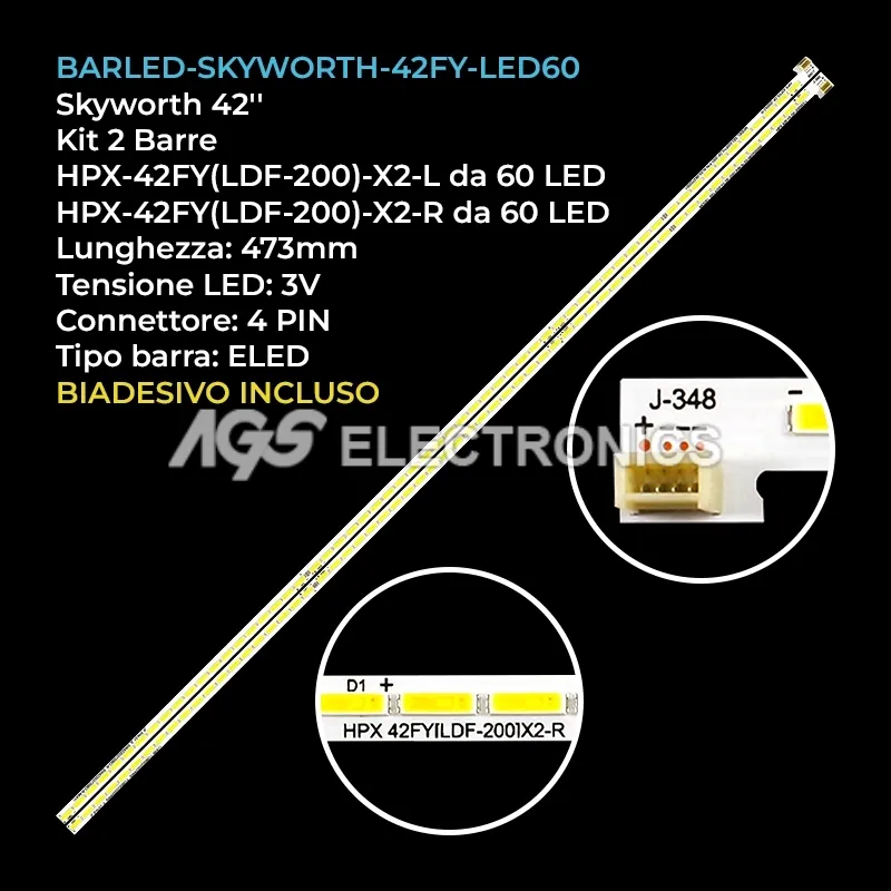 kit 2 barre LED retroilluminazione per LG 42 pollici pannello LC420DUJSGE1