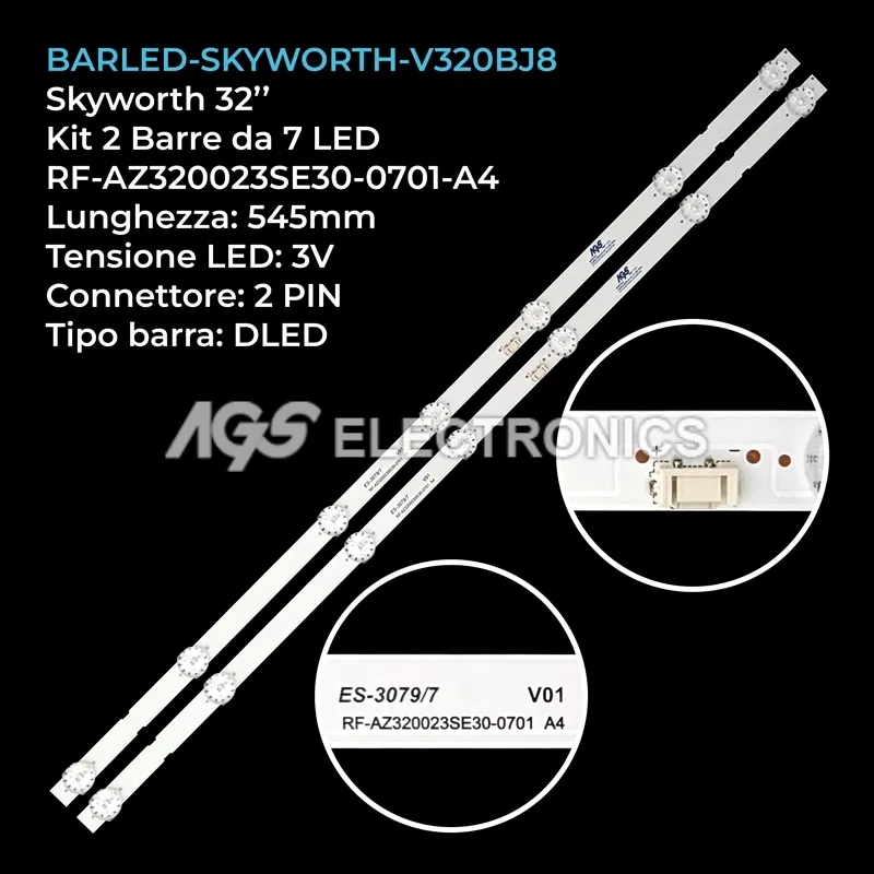 kit 2 barre LED retroilluminazione per Metz 32 pollici modello 32MTB2000