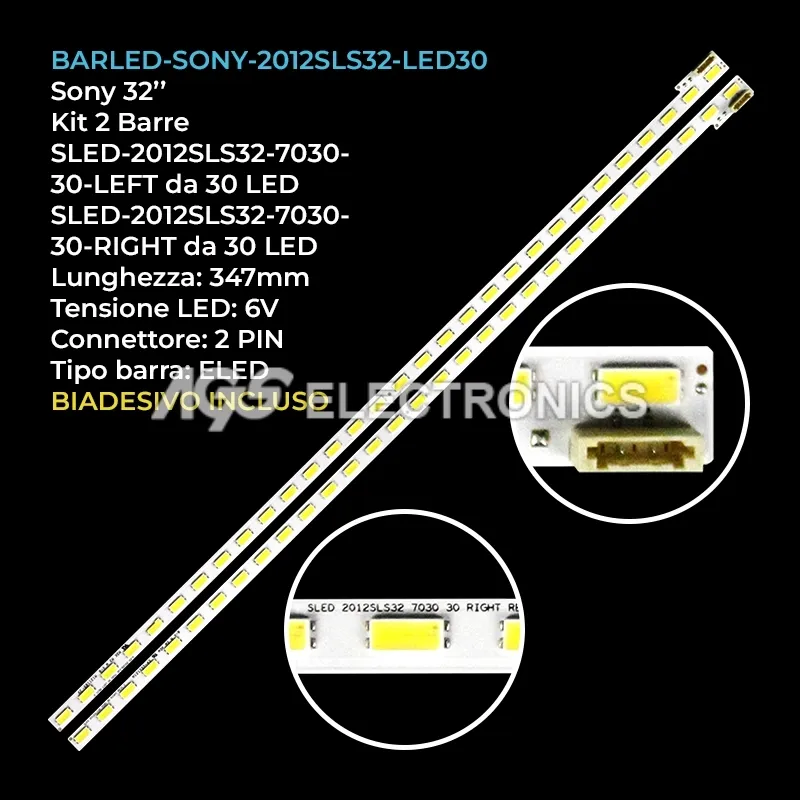 kit 2 barre LED retroilluminazione per Sony 32 pollici modello KDL320EX550