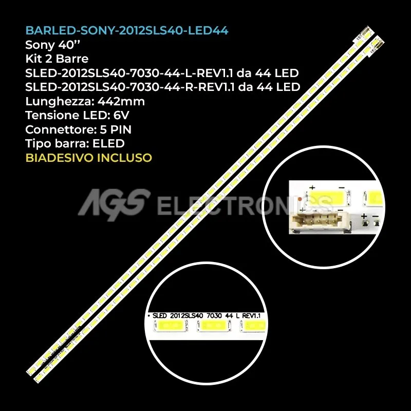 kit 2 barre LED retroilluminazione per Sony 40 pollici modello LTA400HM24