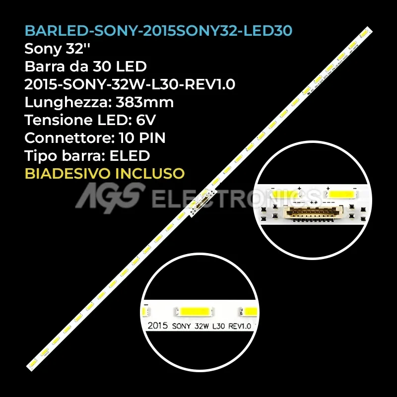 kit 1 barre LED retroilluminazione per Sony 32 pollici modello KDL32R500C