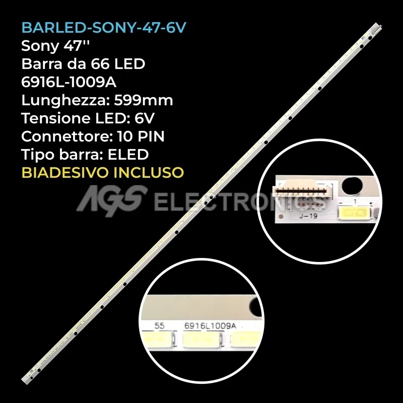 kit 1 barre LED retroilluminazione per LG 47 pollici pannello LC470EUDSFM2