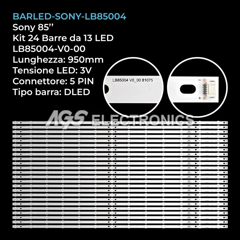 kit 24 barre LED retroilluminazione per Sony 85 pollici modello KD85XF8596