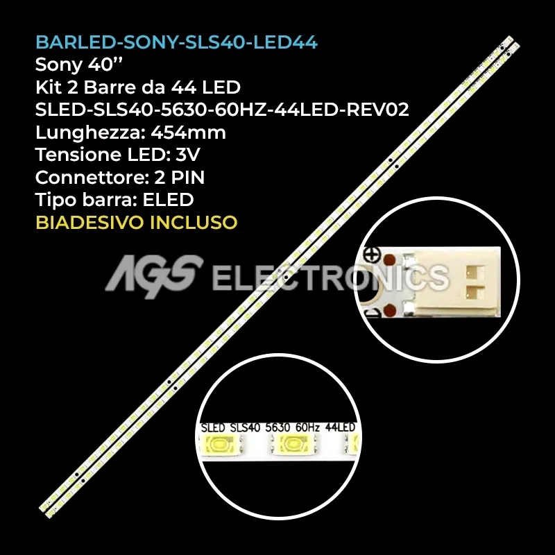 kit 2 barre LED retroilluminazione per Sony 40 pollici modello KDL40EX717