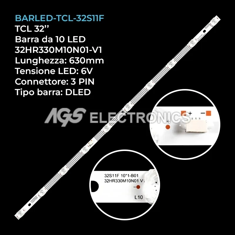 kit 1 barre LED retroilluminazione per TCL 32 pollici modello 32S5400