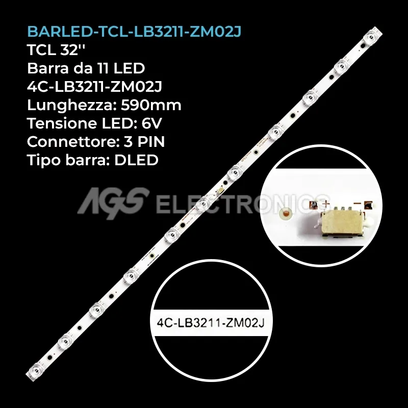 kit 1 barre LED retroilluminazione per Thomson 32 pollici modello 32FD5506
