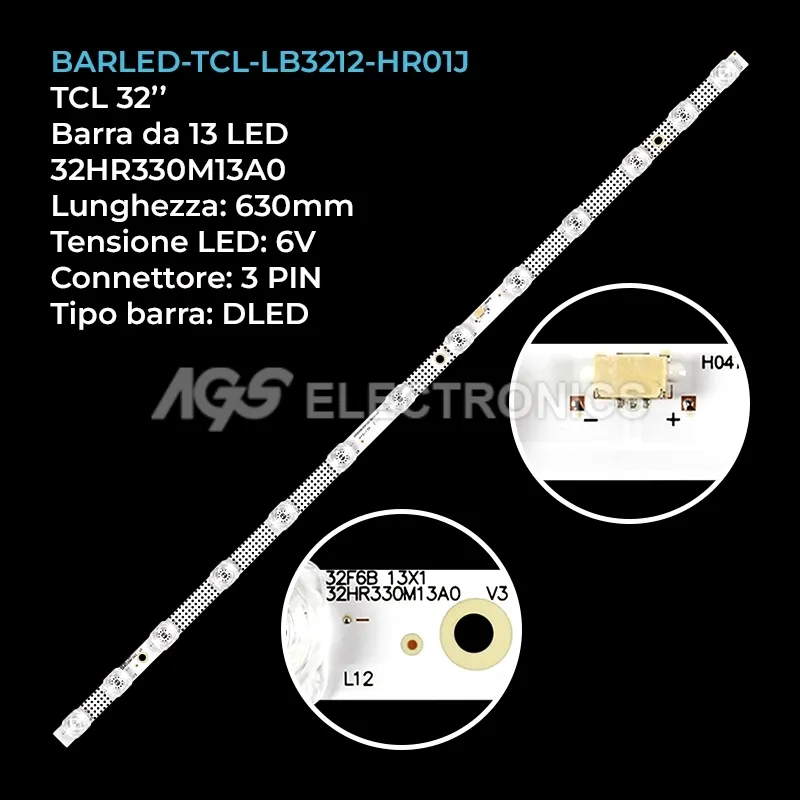 kit 1 barre LED retroilluminazione per TCL 32 pollici modello 32L2F