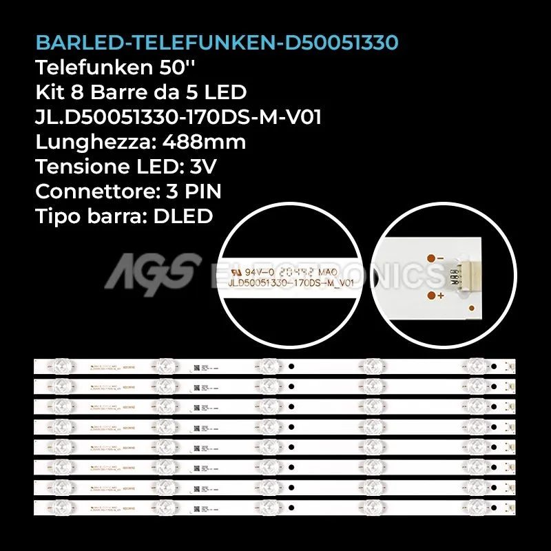 kit 8 barre LED retroilluminazione per TD-System 50 pollici modello K50DLM8FS