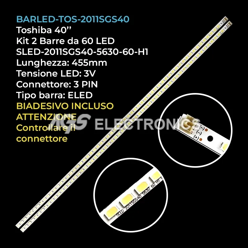 kit 2 barre LED retroilluminazione per Sharp 40 pollici modello LC40LE340RUX