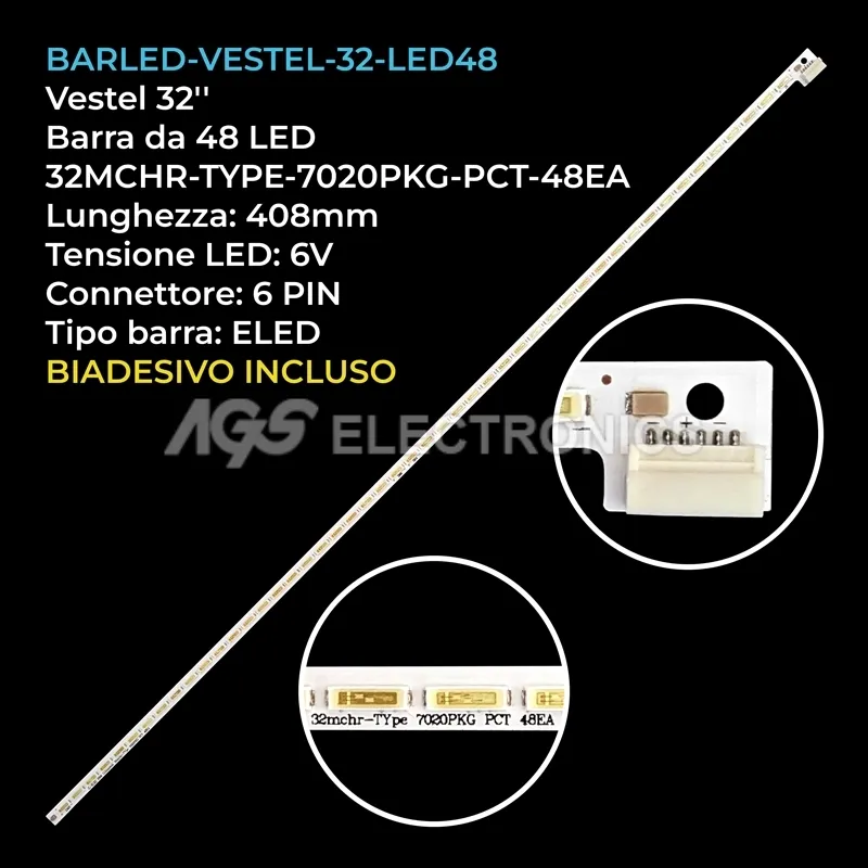 kit 1 barre LED retroilluminazione per Bush 32 pollici modello LED32127HDDVDW