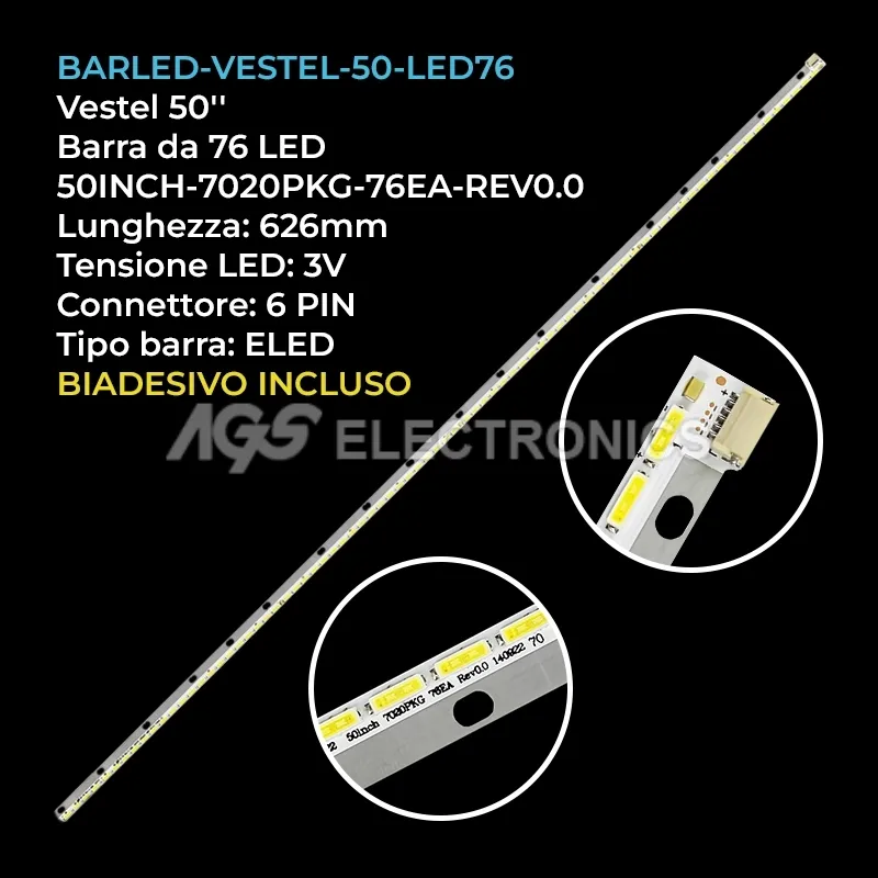 kit 1 barre LED retroilluminazione per Sharp 50 pollici modello LC50LE768