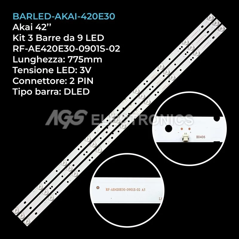 kit 3 barre LED retroilluminazione per Haier 42 pollici modello LE42A30G