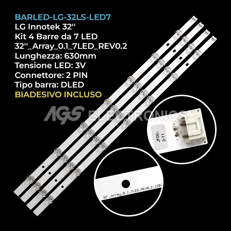 kit 4 barre LED retroilluminazione per LG 32 pollici modello 32LS3150